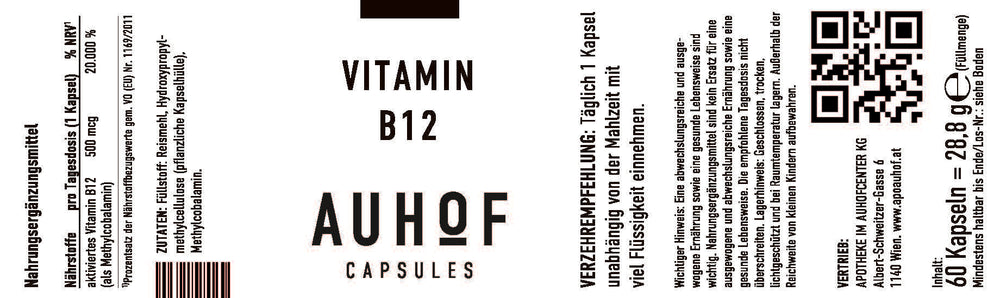 Auhof Vit B12 500 mcg Kps