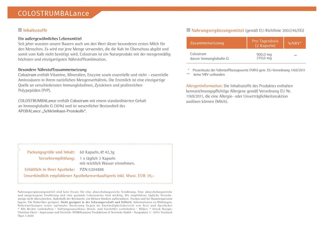 COLOSTRUMBALance
